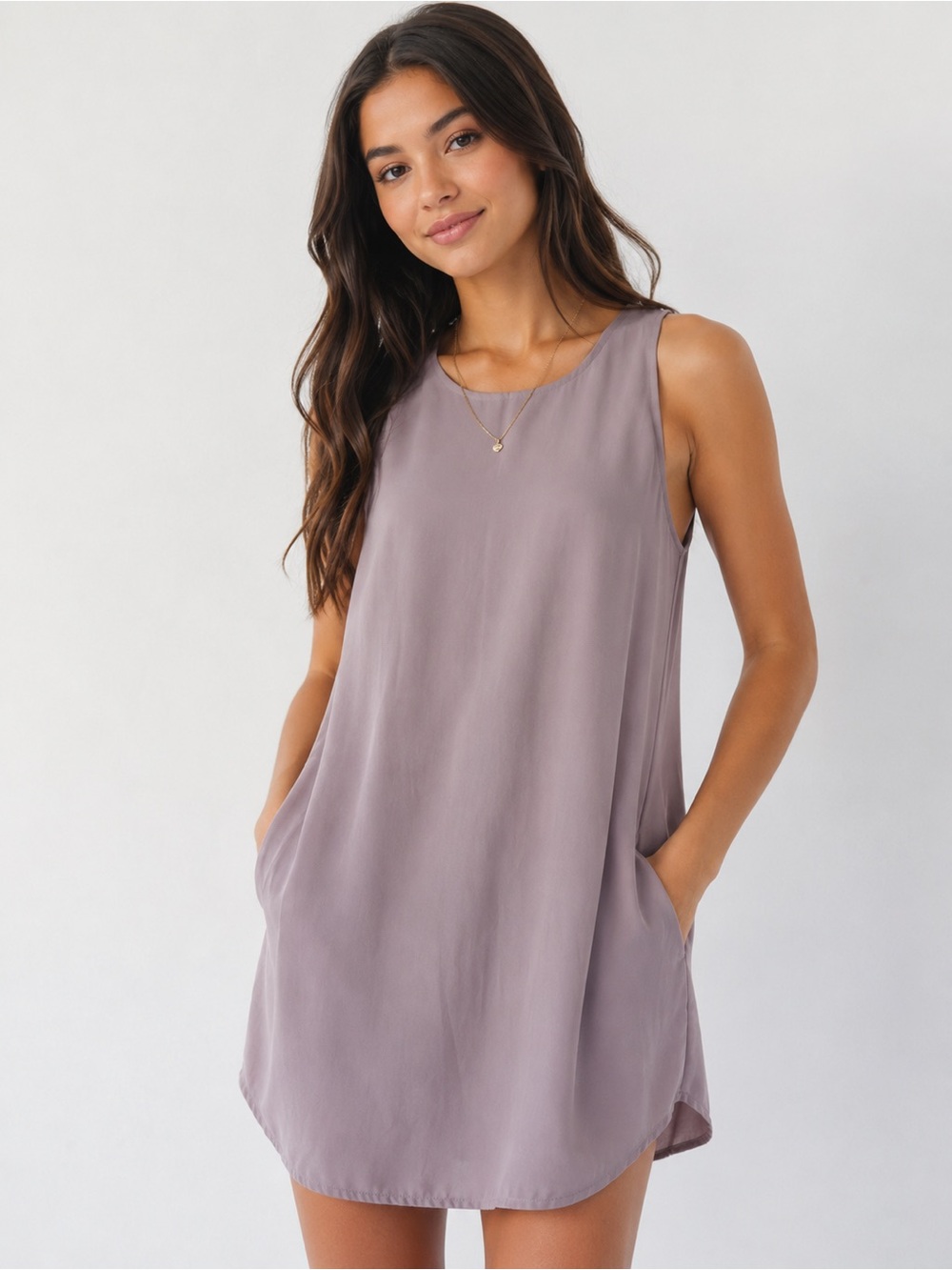 Pink Republic Mauve Sleeveless Shift Dress – Size M